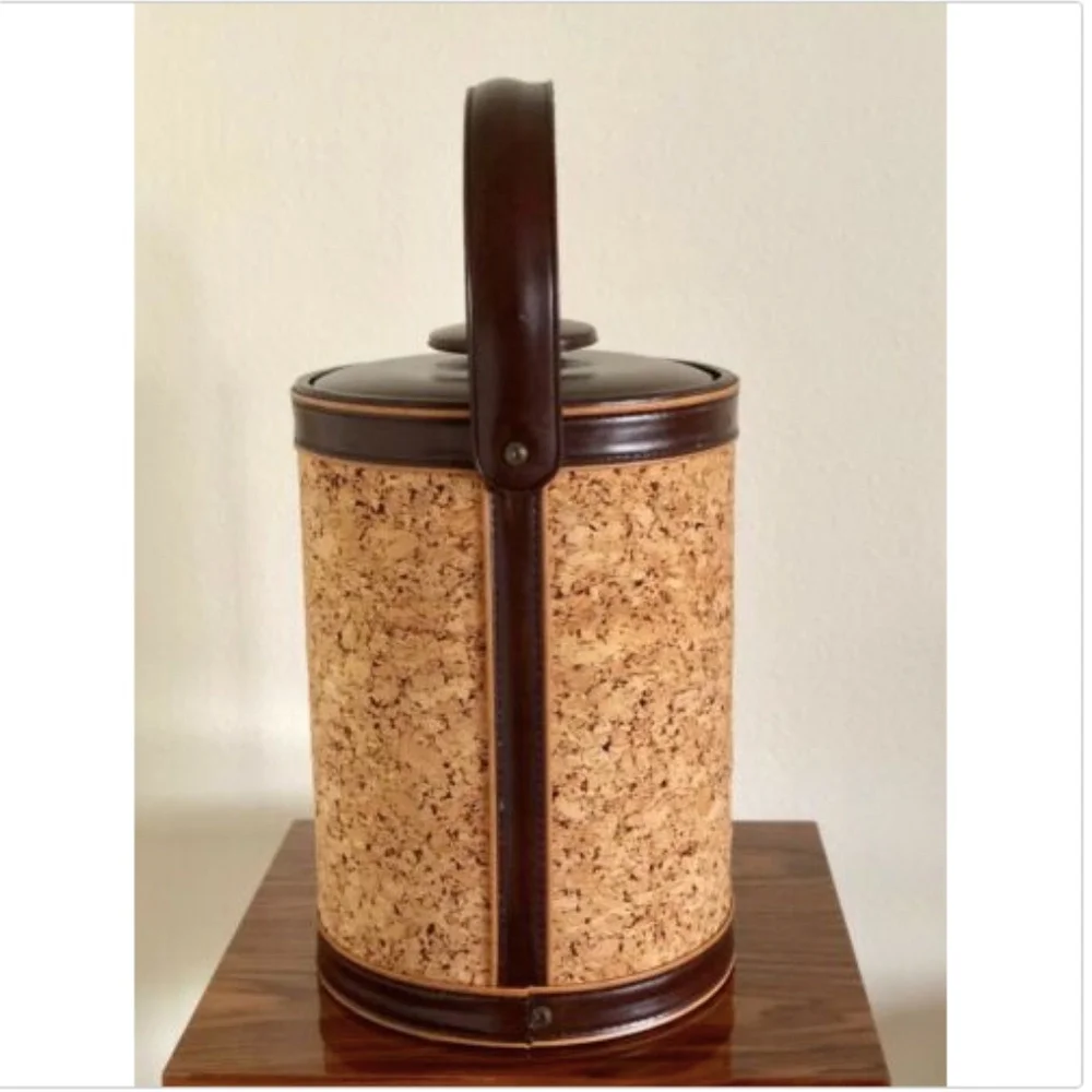 Vintage Ice Bucket Georges Briard Large Cork Barware Rare MCM Mid Century